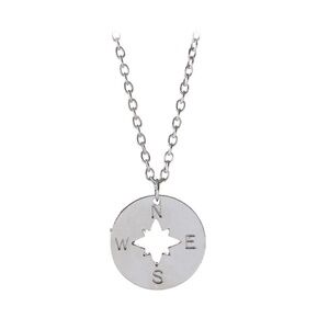 **ILARIA* Silver Compass Pendant Fashion Chain Necklace